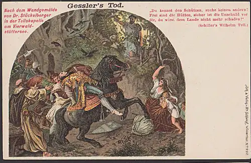 Suisse Winterthur Nr. 920 "Gessler`s Tod" von Friedrich Schiller Wilhelm Tell CAK ungebraucht