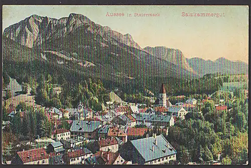 Aussee in Steiermark Salkammergut CAK 1908 mit Bergmassiv