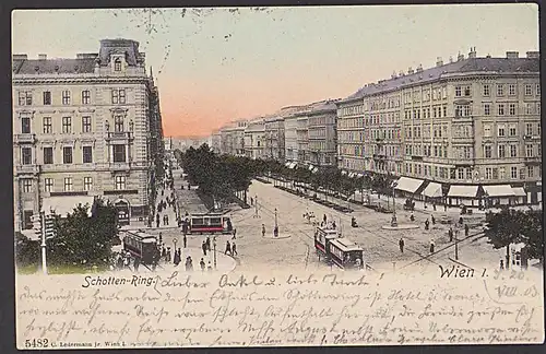 Wien Schottenring CAK 1907 mit Straßenbahn Kreuzung