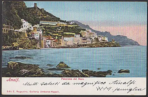 Amalfi Kampanien Salerno CAK 1906 Panorama dal Mare