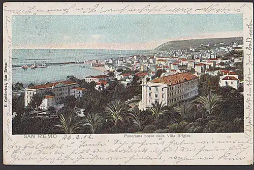 San Remo Sanremo CAK 1902 Panorama preso dalla Villa Brigida