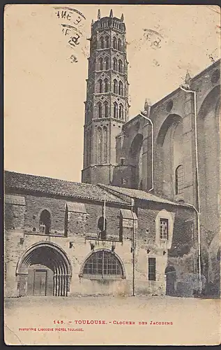 Toulouse  Clocher des Jacobins  AK 1910