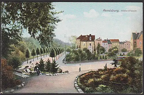 Rendsburg Kieler Straße CAK um 1910 mit Parkbank Kte von ottmar Zieher München