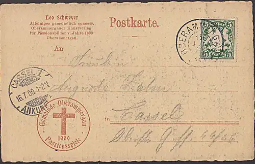 Germany Oberammergau 2 offizielle Postkarten Nr. 3 und 10, Passionspiele 1900 "Christus segnet seine Jünger"