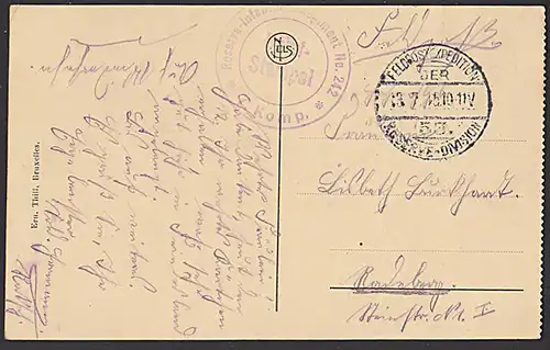 Malines Mechelen Vue sur la Dyle et Eglise Feldpostkarte CAK um 1915 Feldpostexpedition 53. Reserve-Division Ernte