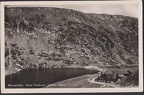 Lot Riesengebirge Schlingelbaude Karkonosze Am kleinen Teich Photo-Ak 1935, mit Baudenstempel Kl. Teichbaude