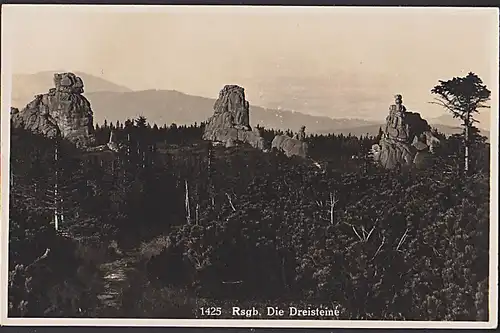 Krkonoše Riesengebirge "Die Dreisteine" 1935 Photo mit Prinz-Heinrich-Baudenstem pel mit Preisbestätigung!