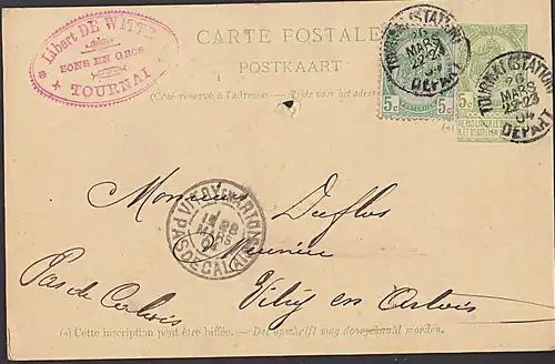 Belgien TORNAI (STATION) GA von 1904, sons en gros