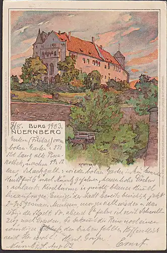 Nürnberg K. Mutter Künstlerkarte NUERNBERG Burg Veltens Künstlerpostkarte N: 114
