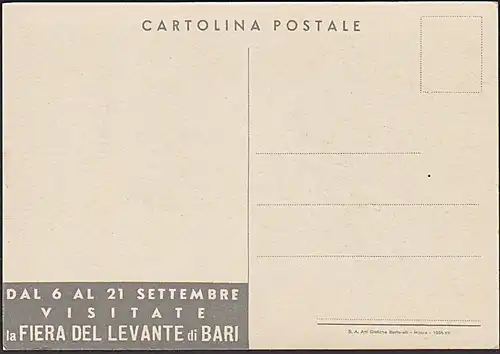 Bari "DAL 6 al 21 Settembre VISITATE la Fiera des Levante di Bari" Quartiere Orientale Minareto aus 1935