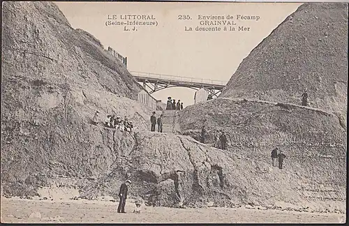 Le LITTORAL Seine-Inferneure Envierons de Fecamp Grainvail la descente a la Mer 1906