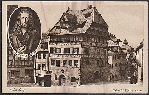 Nürnberg Albrecht Dürer Dürerhaus Karte von 1928 Echt Kupfergravuere Fr. Riegel, Germany