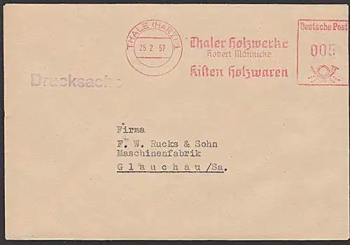 THALE (HARZ) DDR AFS =005= Thaler Holzwerke Robert Männicke Kisten Holzwaren Drucksache1957