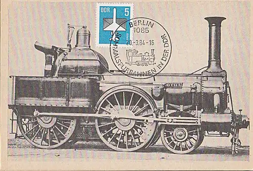 Lot 4 Karten  "GOTHA" Schnellzugdienst Lokomotive Baujahr 1855, SSt. Berlin 1984 und andere