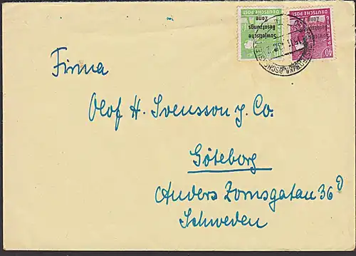 Großolmenstedt Kr. Oschersleben portogenaue MiF mit SBZ-Aufdruck SBZ 185, 194 Auslandsbrief