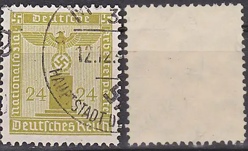 Germany DR office stamp 24 Pf Adler auf Sockel mit Wz. (Mi.-Nr. 152) Nürnberg Hauptstadet der Bewegung