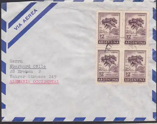 Argentina Argentinien 12 Pesos (4) letter via Aerea Baum
