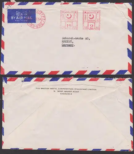 Pakistan 2 und 12 AS Abs. the british coparation Karachi 1954