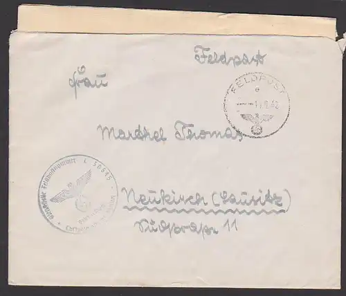 Feldpost 1942, Deutsches Reich Luftgauamt Brüssel L30545 Brief mit Inhaltsschreiben