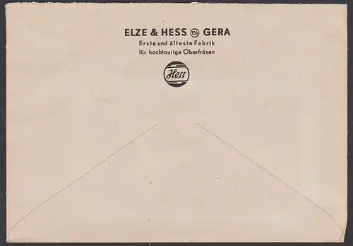 Fraiseuse de GERA Germany AFS 17.9.48 Technik Fräsmaschine "ELZE &amp; HESS" Ortsbrief Oberfräsen