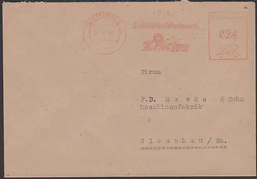 Freital AFS 1952 Schleifmittelwerk Zische, Fernbrief