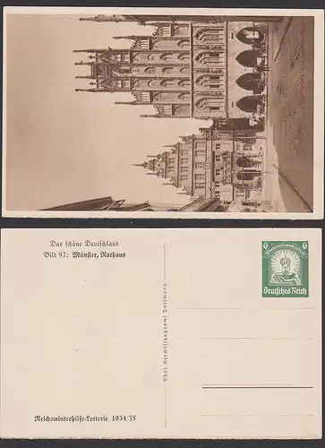 Deutsches Reich Winterhilfswerk  1934/35 unused, Münster Rathaus, Bild 97 von "Das schöne Deutschland"