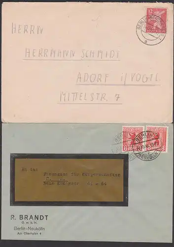 Berlin Neukölln Schöneberg  2 Briefe mit Bären-Ausgabe OPD, SBZ