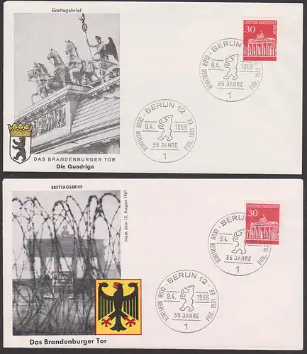 Berlin Berliner Bär Brandenburger Tor mit Stacheldraht nach dem 13. August 1961, "Achtung, Sie verlassen West- Quadriga