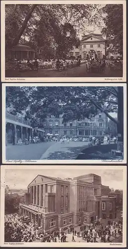 Teplitz-Schönau Teplice 3 KartenTschechien Herrenhausbad (*), Schlossgarten und Stadttheater je gelaufen mit Franaktur