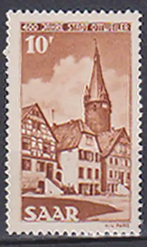 Saarland 296 postfrisch, Ottweiler Rathausplatz