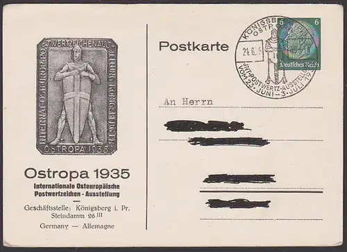 Königsberg  Preussen PP126 C4 1935 Ostropa Int. Postwertaussellung