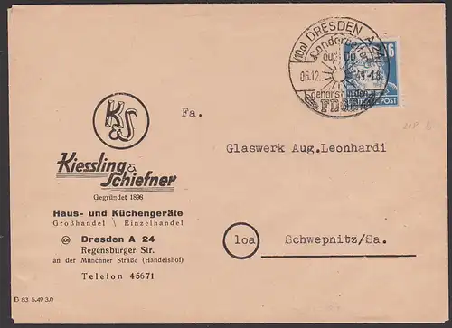 Rudolf Virchow  (hellgelbgrün quarzend 218b) SoSt. Dresden "Landarbeiter auch DU gehörst in den FDGB" 1949