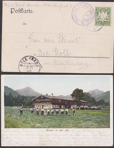 Bauer in der Au bei Tegernsee nach Boll Baden CAK um 1906 OSt. WIESSEN