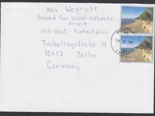 Lietuva Litauen Daugavpils Brief 2001 Vidzeme Ostsee