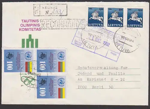 Lietuva Litauen R-Brief 1992 Jugendorganisation