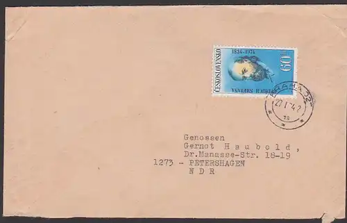 Friedrich Smetana Praha Ceskoslovensko Brief 1974 Musik Komponist