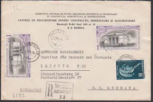 Romina rumänien Bucaresti R-Brief mit Ch. Linne, Theater Oper Balett