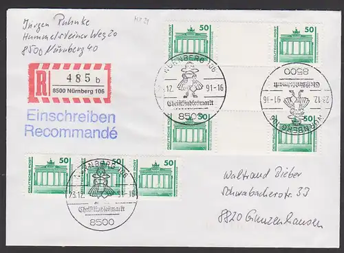 Brandenburger Tor Berlin Herzstück Hz 21, R-Bf Randstück aus Nürnberg Nürnberger Christkindlesmarkt 1991