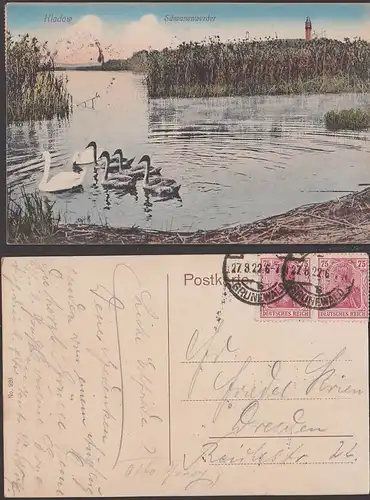 Kladow Grunewald Schwanenwerder CAK 1922 Infla-Frankatur Schäne