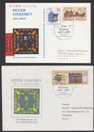 Haseney, Peter Schöpfer der 1. deutschen Briefmarke Zella-Mehlis  Glasfenster Heimatmuseum