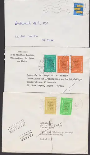 Algerie Ambassade de la Republica Populaire  Democratique de Coree, Allemande, 3 covers