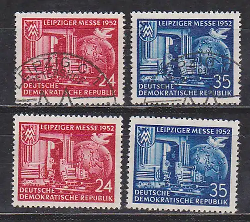 Leipziger Herbstmesse 315/6 ** und  gest. Erdkugel Friedenstaube