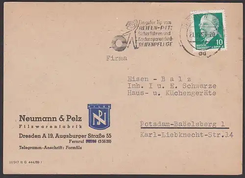 automobile car DRESDEN MWSt. "Ein guter Tip vom REIFEN-PIT" Reifenpflege voiture