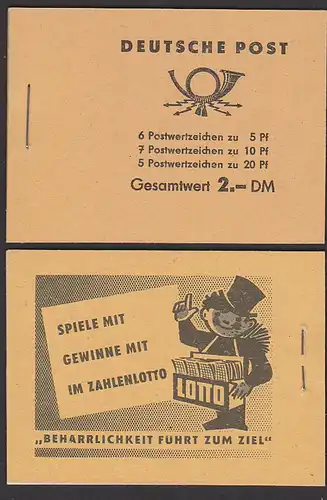 Markenheftchen postfrisch MG 3b1, mit allen Blättern und Werbung u.a. Küchenabfälle, Denke an Jolante