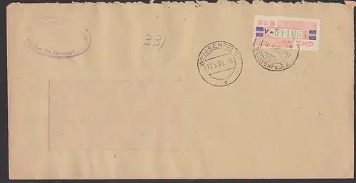 Weissenfels 1960 nach Dresden ZKD-Brief mit B27V mit Druckspieß