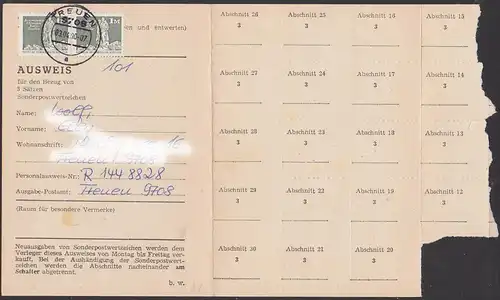 TREUEN Sammlerausweis 1990 1 M Berlin Treptow Sowjetisches Ehrenmal waager. Paar mit Abschnitten