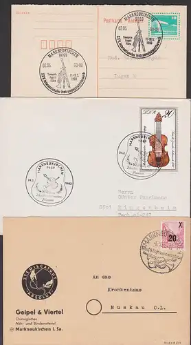 musique Markneukirchen Musik music Geige Violine Trompete Fagott Flöte Abb. auf SSt. 5 Belege