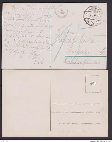 Breslau Wroclaw Blick auf den Ring Straßenbahn 1918, Dampferanlegestelle Sandkirche Uni