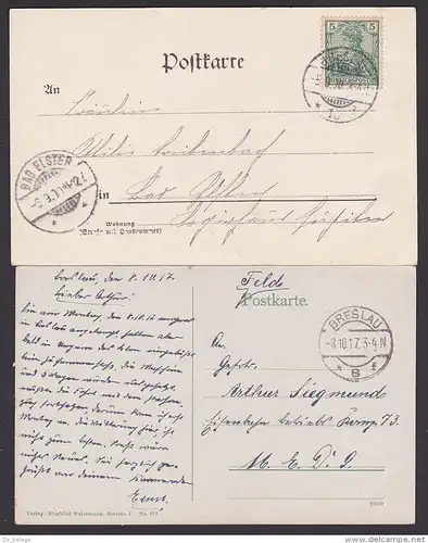 Breslau Wroclaw Gruss aus Rathaus 1900, Lichichshöhe  1917 als Feldpostkarte Niederschlesien