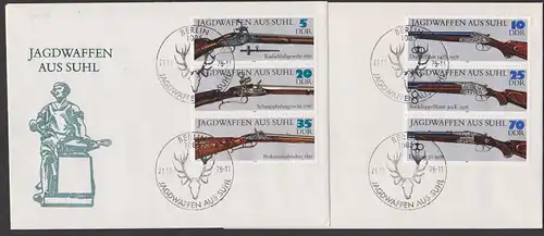 arme de chasse Suhl Jagdwaffen Hunting weapons DDR FDC 2376/11 Zdr. Radschlossgewehr Drilling Doppelflinte